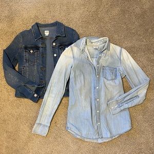 JCrew denim shirt and jacket